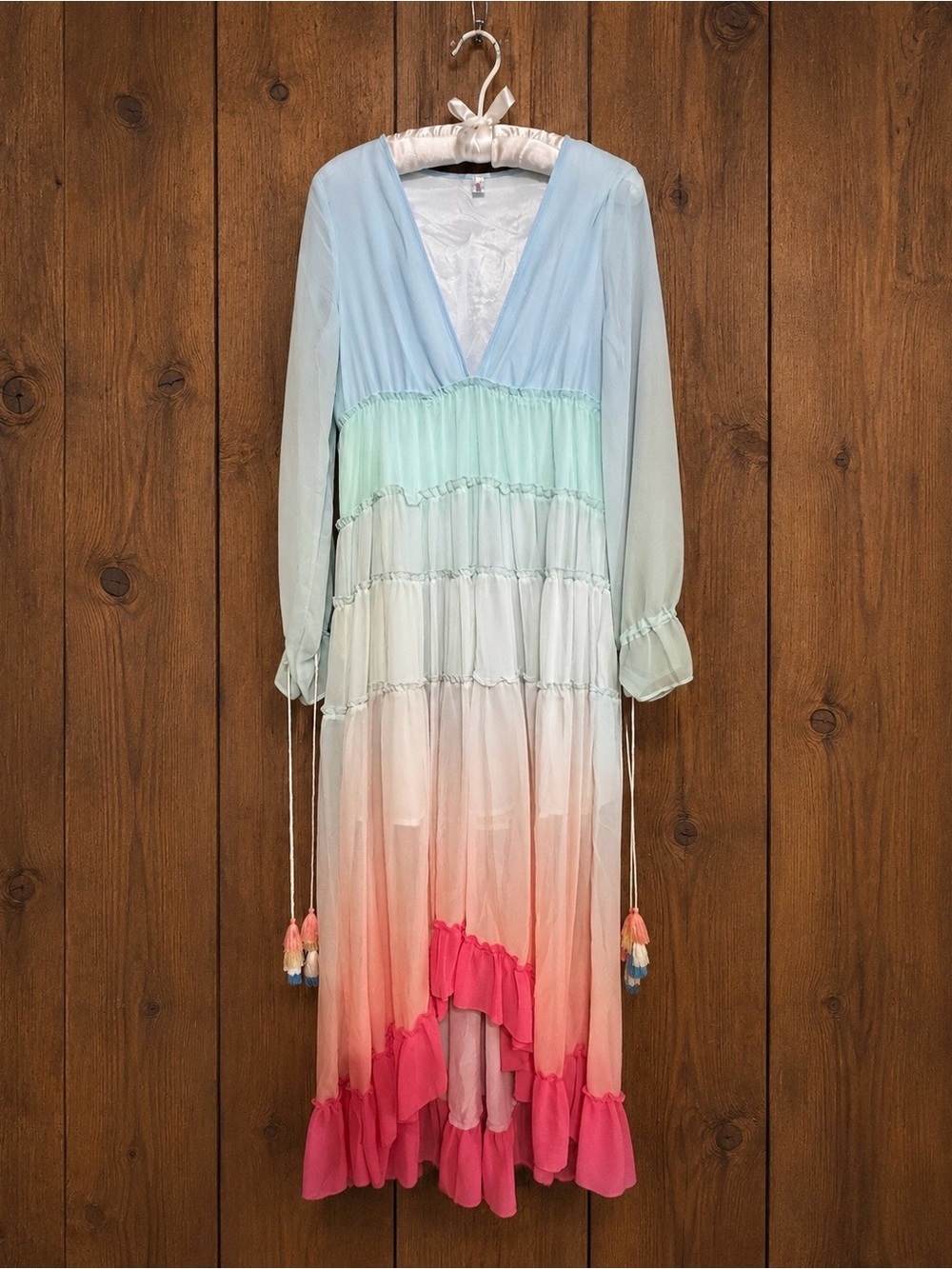 ORDER PLUS SHEER OMBRÉ DRESS SIZE MEDIUM